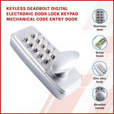 Keyless deadbolt digital electronic door lock keypad mechanical Code Entry Door - Side View