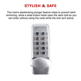 Keyless deadbolt digital electronic door lock keypad mechanical Code Entry Door - Top-Down View