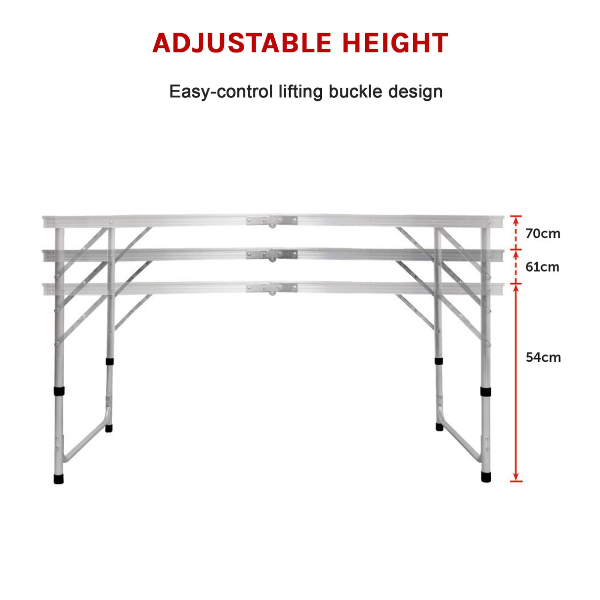 Aluminium Folding Table 120cm Portable Indoor Outdoor Picnic Party Camping Tables