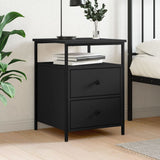 Bedside Cabinet Black 44x45x60 cm Engineered Wood - Front View
