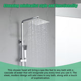 300mm Shower Head Square 304SS Polished Chrome Finish - 45-Degree Angle