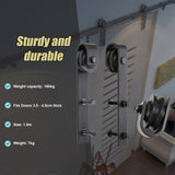 1.8m Sliding Barn Door Hardware Heavy Duty Sturdy Kit - Front View