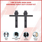 1.8m Sliding Barn Door Hardware Heavy Duty Sturdy Kit - Rear View