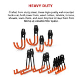 12-Pack Wall Mount Garage Hooks Tool Storage Workshop Organiser Heavy Duty Steel - Extra Image