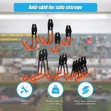 12-Pack Wall Mount Garage Hooks Tool Storage Workshop Organiser Heavy Duty Steel - Top-Down View