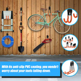 12-Pack Wall Mount Garage Hooks Tool Storage Workshop Organiser Heavy Duty Steel - Rear View