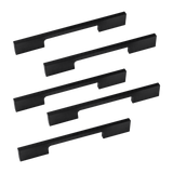 5 x 128mm Kitchen Handle Cabinet Cupboard Door Drawer Handles square Black furniture pulls - Rear View