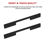 5 x 160mm Kitchen Handle Cabinet Cupboard Door Drawer Handles square Black furniture pulls - Extra Image