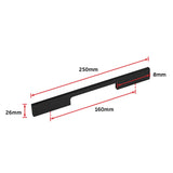 5 x 160mm Kitchen Handle Cabinet Cupboard Door Drawer Handles square Black furniture pulls - Extra Image