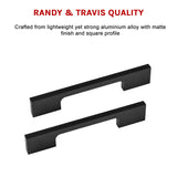 5 x 96mm Kitchen Handle Cabinet Cupboard Door Drawer Handles square Black furniture pulls