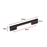 5 x 96mm Kitchen Handle Cabinet Cupboard Door Drawer Handles square Black furniture pulls - Extra Image