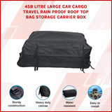 458 Litre Large Car Cargo Travel Rain Proof Roof Top Bag Storage Carrier Box - Front View
