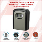 Commercial Grade Lock Wall Mounted Key Safe Storage Lock Box security - Front View