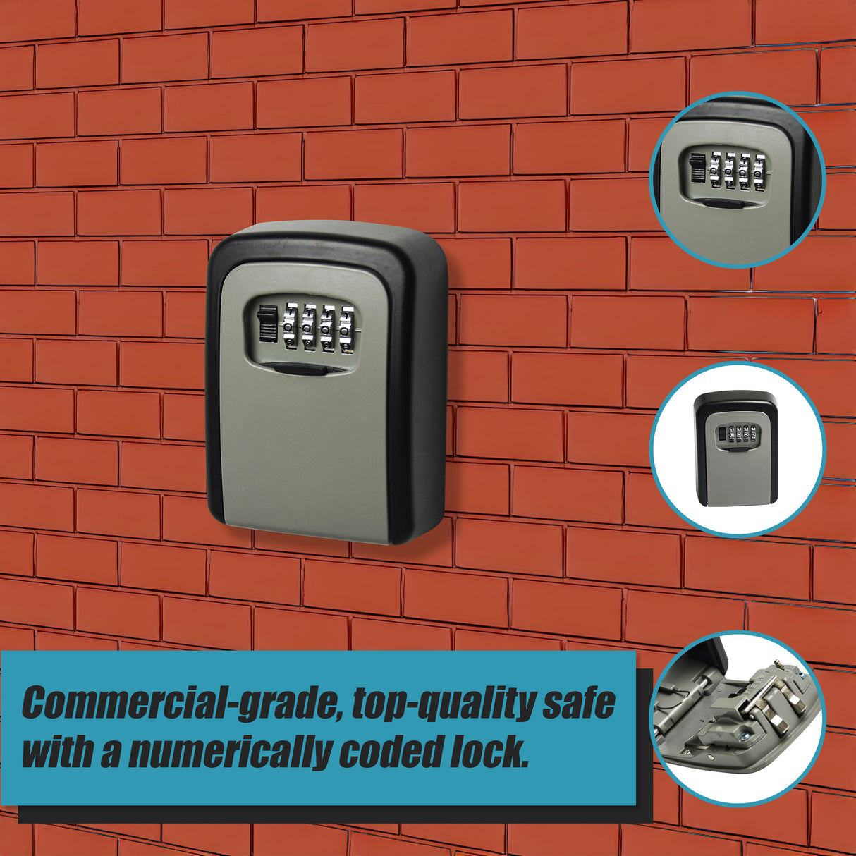 Commercial Grade Lock Wall Mounted Key Safe Storage Lock Box security