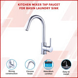 Kitchen Mixer Tap Faucet for Basin Laundry Sink - Side View