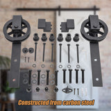 2M Big Spoke Wheel Sliding Barn Door Hardware - 45-Degree Angle