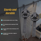 2M Big Spoke Wheel Sliding Barn Door Hardware - Low Angle