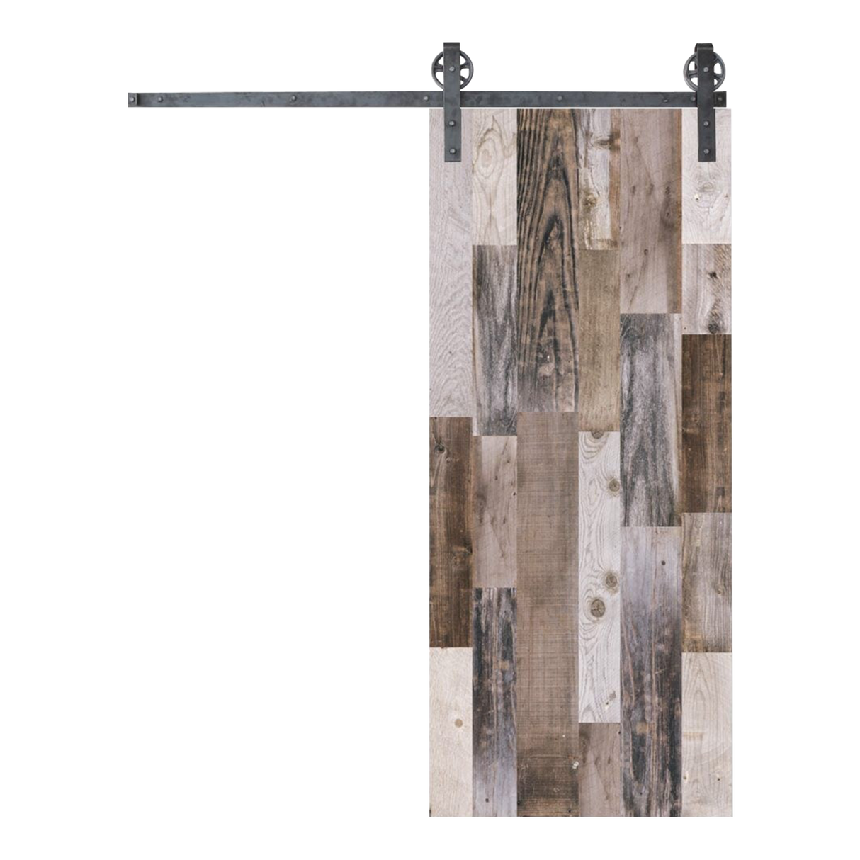 2M Big Spoke Wheel Sliding Barn Door Hardware