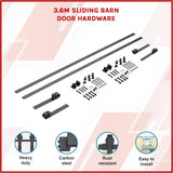 3.6m Sliding Barn Door Hardware - Front View