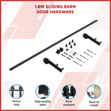 1.8m Sliding Barn Door Hardware - Front View