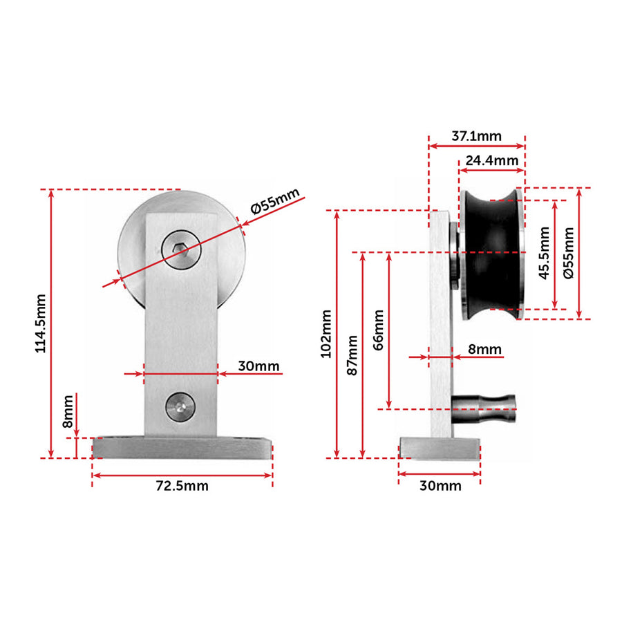 Sliding Barn Door Hardware Stainless Steel