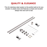 Sliding Barn Door Hardware Stainless Steel - Top-Down View