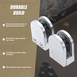 Brushed Nickel Bracket for Glass Balustrade Panels - Set of 2 - Extra Image