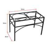 Dual Elevated Raised Pet Dog Puppy Feeder Bowl Stainless Steel Food Water Stand - Low Angle