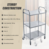 3 Tiers Food Trolley Cart Stainless Steel Utility Kitchen Dining Service - Extra Image