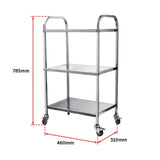 3 Tiers Food Trolley Cart Stainless Steel Utility Kitchen Dining Service - Extra Image