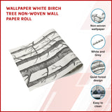 Wallpaper White Birch Tree Non-woven Wall Paper Roll - Front View