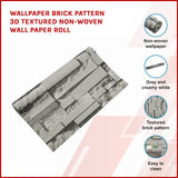 Wallpaper Brick Pattern 3D Textured Non-woven Wall Paper Roll - Front View