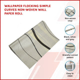 Wallpaper Flocking Simple Curves Non-woven Wall Paper Roll - Front View