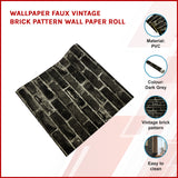 Wallpaper Faux Vintage Brick Pattern Wall Paper Roll - Front View