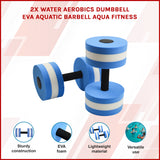 2x Water Aerobics Dumbbell EVA Aquatic Barbell Aqua Fitness - Top-Down View