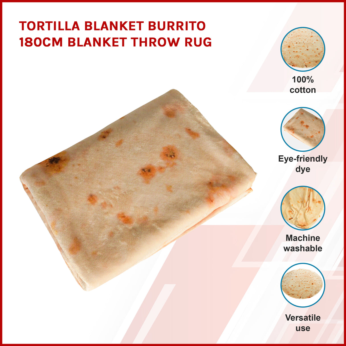 Tortilla Blanket Burrito 180cm Blanket Throw Rug