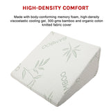 Cool Gel Memory Foam Bed Wedge Pillow Cushion Neck Back Support Sleep with Cover - Close-Up Angle