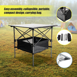 Folding Collapsible Camping Table Caravan RV Heavy Duty Steel & Aluminium - Rear View