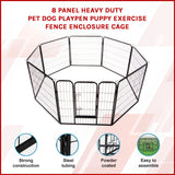 8 Panel Heavy Duty Pet Dog Playpen Puppy Exercise Fence Enclosure Cage - Rear View