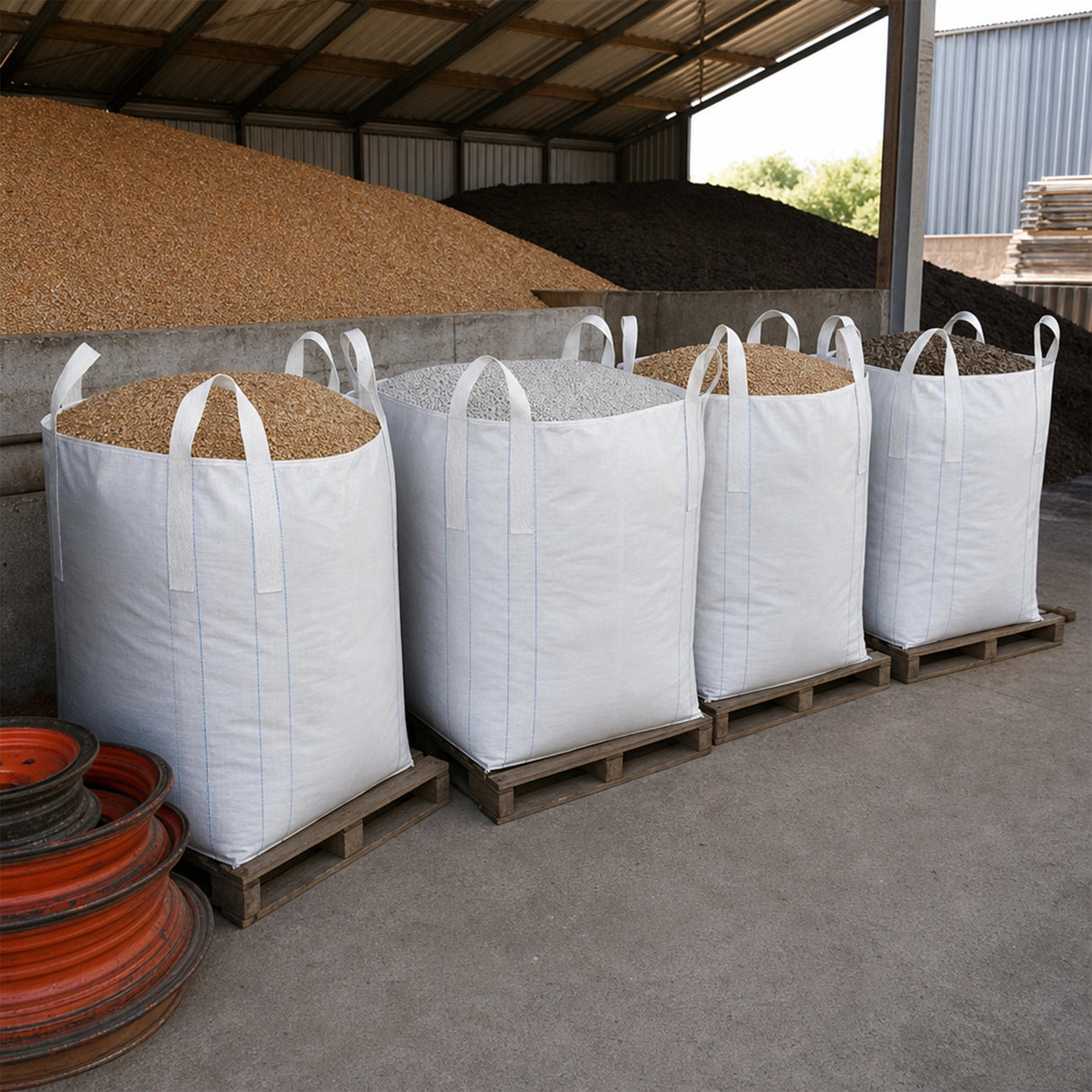 4 x 1 tonne FIBC Polypropylene UV Rated Builder / Bulk / Landscape Bags