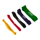 Resistance Band Loop Set of 5 Heavy Duty Gym Yoga Workout - Top-Down View