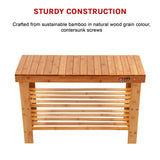 3 Tier Shoe Rack Bamboo Wooden Storage Shelf Stand Bench Cabinet Organiser - Extra Image