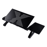 Aluminium Alloy Folding Laptop Stand Desk Table with Mouse Tray - 45-Degree Angle