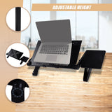 Aluminium Alloy Folding Laptop Stand Desk Table with Mouse Tray - Close-Up Angle