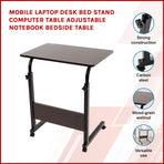 Mobile Laptop Desk Bed Stand Computer Table Adjustable Notebook Bedside Table