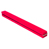 2.4m (8FT) Gymnastics Folding Balance Beam Pink Synthetic Suede - Front View