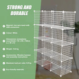 12 Cube Wire Grid Organiser Bookcase Storage Cabinet Wardrobe Closet White - Extra Image