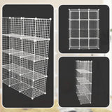 12 Cube Wire Grid Organiser Bookcase Storage Cabinet Wardrobe Closet White - Extra Image