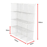 12 Cube Wire Grid Organiser Bookcase Storage Cabinet Wardrobe Closet White - Extra Image