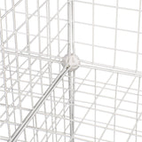12 Cube Wire Grid Organiser Bookcase Storage Cabinet Wardrobe Closet White - Side View